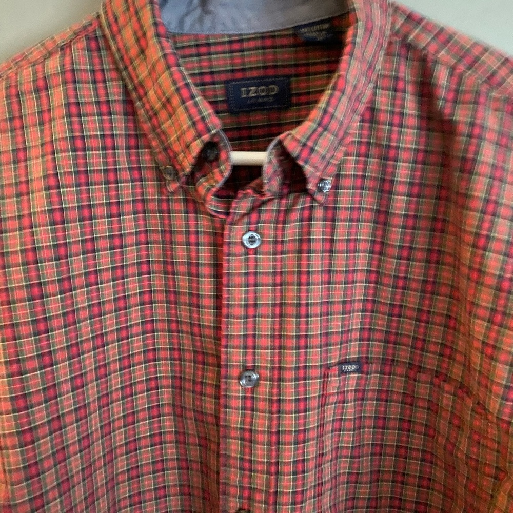 Izod Men's Multicolor Plaid Button Down Shirt